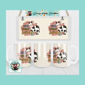 Ceramic Coffee Mug Not Today Heifer Whimsical Country Cow 15oz Hand Sublimated